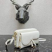 Forubags Dior Saddle Double Pouch Soft Cowhide White – S5668C – 19x10.5x5cm - 4