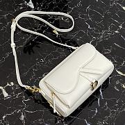 Forubags Dior Saddle Double Pouch Soft Cowhide White – S5668C – 19x10.5x5cm - 5