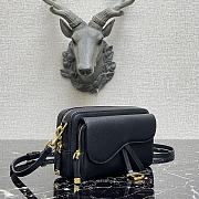 Forubags Dior Saddle Double Pouch Soft Cowhide Black – S5668C – 19x10.5x5cm - 2