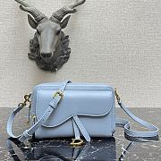Forubags Dior Saddle Double Pouch Soft Cowhide Blue – S5668C – 19x10.5x5cm - 1