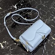 Forubags Dior Saddle Double Pouch Soft Cowhide Blue – S5668C – 19x10.5x5cm - 6