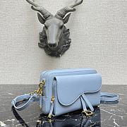 Forubags Dior Saddle Double Pouch Soft Cowhide Blue – S5668C – 19x10.5x5cm - 5
