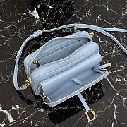 Forubags Dior Saddle Double Pouch Soft Cowhide Blue – S5668C – 19x10.5x5cm - 4
