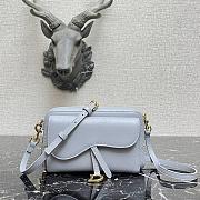 Forubags Dior Saddle Double Pouch Soft Cowhide Light Blue – S5668C – 19x10.5x5cm - 1