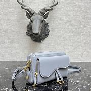 Forubags Dior Saddle Double Pouch Soft Cowhide Light Blue – S5668C – 19x10.5x5cm - 2