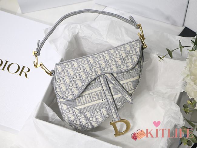 Forubags Dior Saddle Oblique Embroidery Gray - M9001 – 25.5 x 20 x 6.5 cm - 1