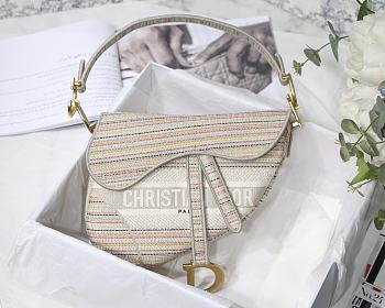 Forubags Dior Saddle Oblique Embroidery Stripes - M9001 – 25.5 x 20 x 6.5 cm