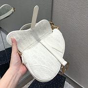 Dior Saddle Bag White Cloth Shipping - 19.5 cm  - 2