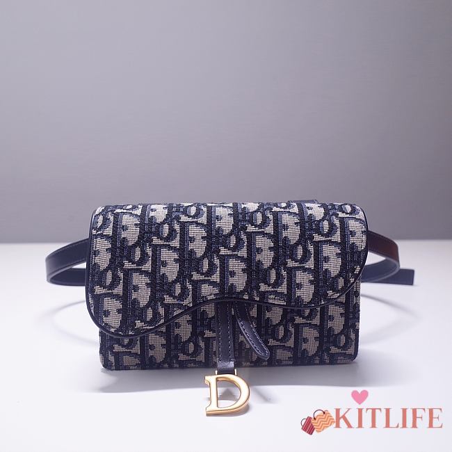 Forubags Dior Oblique Jacquard  Waist Bag Blue - 83147 - 17X11X4 cm - 1