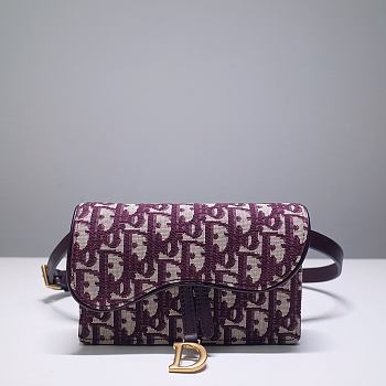 Forubags Dior Oblique Jacquard  Waist Bag Red - 83147 - 17X11X4 cm