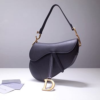 Forubags Dior Saddle Grained Leather Black - 6816 - 25.5x20x6.5 cm