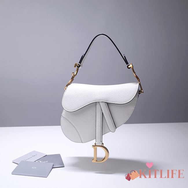 Forubags Dior Saddle Grained Leather White - 6816 - 21x18x5 cm - 1