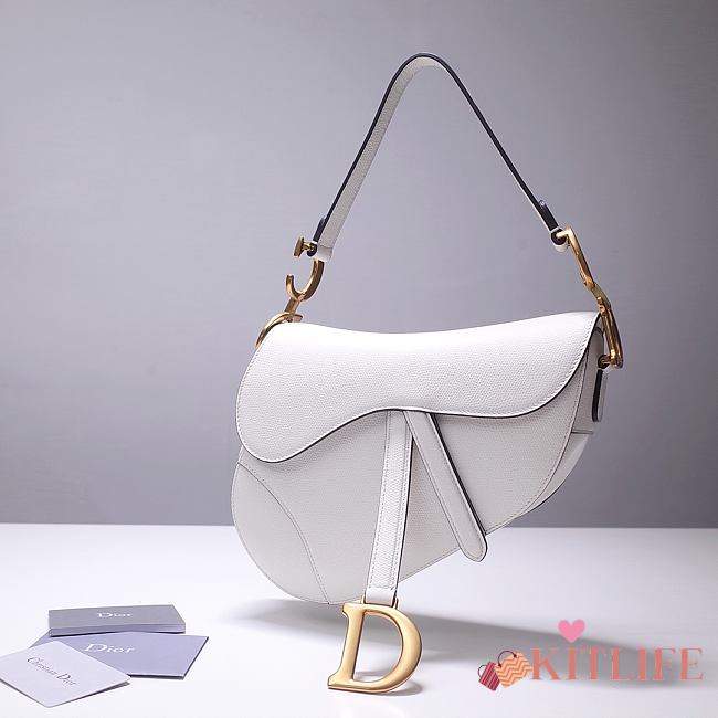 Forubags Dior Saddle Grained Leather White - 6816 - 25.5x20x6.5 cm - 1