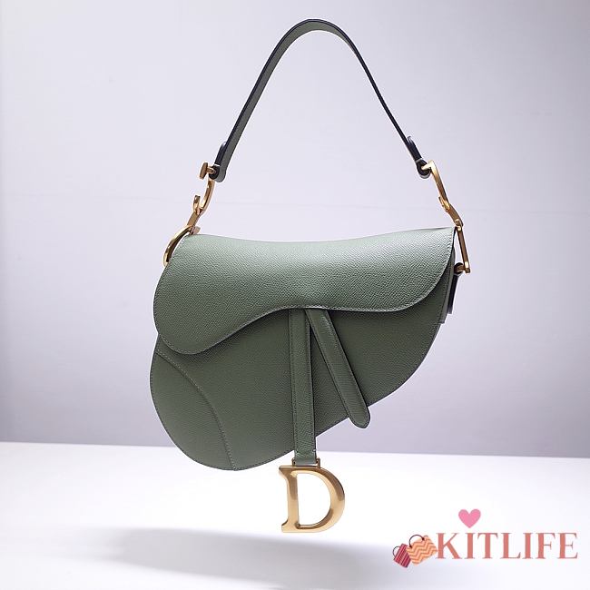 Forubags Dior Saddle Grained Leather White Green - 6816 - 21x18x5 cm - 1