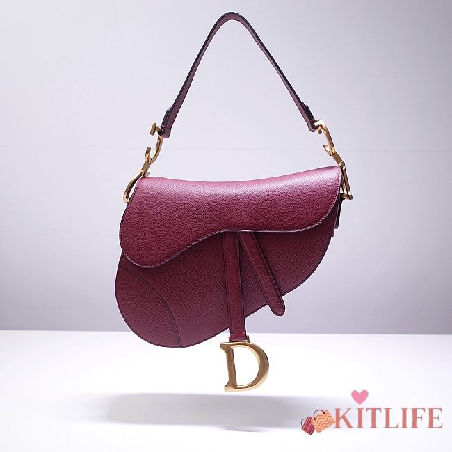 Forubags Dior Saddle Grained Leather White Red - 6816 - 21x18x5 cm - 1