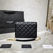 Forubags YSL Becky Diamond Quilted Lambskin Chain Bag Black - 629246 - 25x17x7 cm - 6