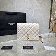 Forubags YSL Becky Diamond Quilted Lambskin Chain Bag White - 629246 - 25x17x7 cm - 1
