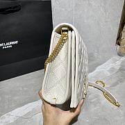 Forubags YSL Becky Diamond Quilted Lambskin Chain Bag White - 629246 - 25x17x7 cm - 5