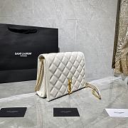 Forubags YSL Becky Diamond Quilted Lambskin Chain Bag White - 629246 - 25x17x7 cm - 3