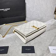 Forubags YSL Becky Diamond Quilted Lambskin Chain Bag White - 629246 - 25x17x7 cm - 4