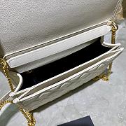Forubags YSL Becky Diamond Quilted Lambskin Chain Bag White - 629246 - 25x17x7 cm - 2