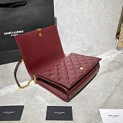 Forubags YSL Becky Diamond Quilted Lambskin Chain Bag Bordeaux Red - 629246 - 25x17x7 cm - 6