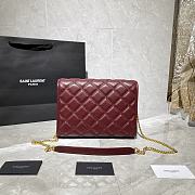 Forubags YSL Becky Diamond Quilted Lambskin Chain Bag Bordeaux Red - 629246 - 25x17x7 cm - 4