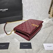 Forubags YSL Becky Diamond Quilted Lambskin Chain Bag Bordeaux Red - 629246 - 25x17x7 cm - 3