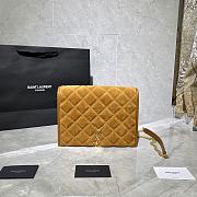Forubags YSL Becky Diamond Velvet Leather Chain Bag Deep Yellow - 629246 - 25x17x7 cm - 1