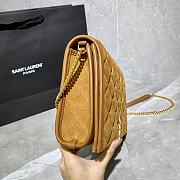 Forubags YSL Becky Diamond Velvet Leather Chain Bag Deep Yellow - 629246 - 25x17x7 cm - 6