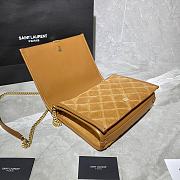 Forubags YSL Becky Diamond Velvet Leather Chain Bag Deep Yellow - 629246 - 25x17x7 cm - 5