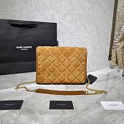Forubags YSL Becky Diamond Velvet Leather Chain Bag Deep Yellow - 629246 - 25x17x7 cm - 4