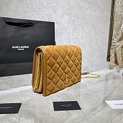 Forubags YSL Becky Diamond Velvet Leather Chain Bag Deep Yellow - 629246 - 25x17x7 cm - 2