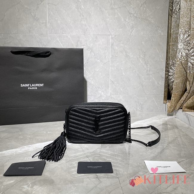 Forubags YSL Lou Mini Imported Cowhide Camera Bag Matte Logo Black  – 585040 - 18×10×5 cm - 1