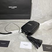 Forubags YSL Lou Mini Imported Cowhide Camera Bag Silver Logo Black  – 585040 - 18×10×5 cm - 2
