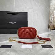 Forubags YSL Lou Mini Imported Cowhide Camera Bag Red – 585040 - 18×10×5 cm - 3