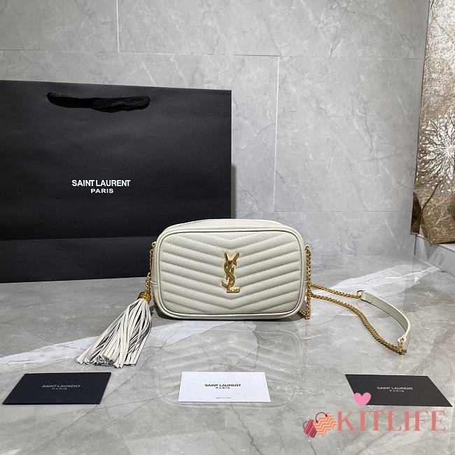 Forubags YSL Lou Mini Imported Cowhide Camera Bag White – 585040 - 18×10×5 cm - 1