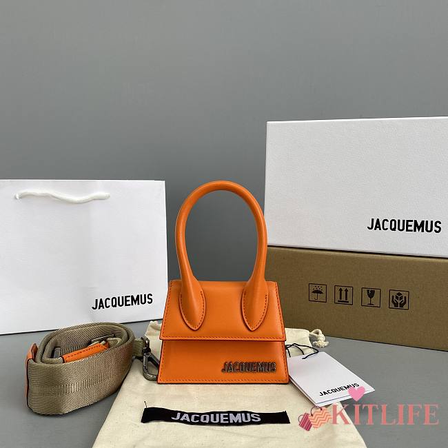 Forubags Jacquemus Explosive Mini Portable Messenger Bag Peel Orange – 2019 – 12x8x5 cm - 1