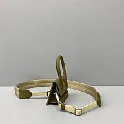 Forubags Jacquemus Explosive Mini Portable Messenger Bag Suede Olive Green – 2019 – 12x8x5 cm - 5