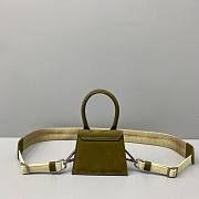 Forubags Jacquemus Explosive Mini Portable Messenger Bag Suede Olive Green – 2019 – 12x8x5 cm - 3