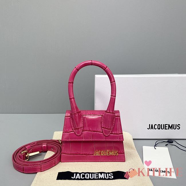 Forubags Jacquemus Mini Crocodile Rose Red – 2102 – 12x8x5 cm - 1