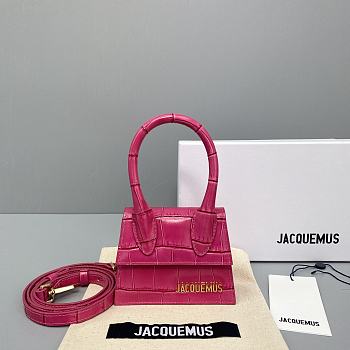 Forubags Jacquemus Mini Crocodile Rose Red – 2102 – 12x8x5 cm