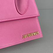 Forubags Jacquemus Medium Ox Velvet Rose Red – 2102 – 18x15.5x8 cm - 6
