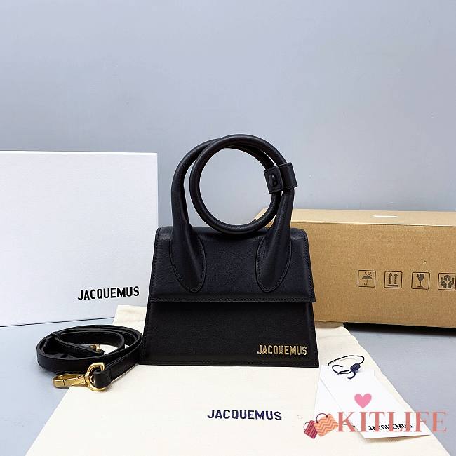 Forubags Jacquemus Medium Ox Velvet Black – 2102 – 18x15.5x8 cm - 1