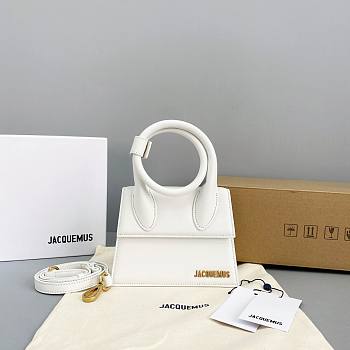 Forubags Jacquemus Medium Full Leather White – 2102 – 18x15.5x8 cm