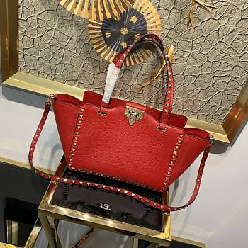 Forubags Valentino Rockstud Bag Grain Cowhide Red – 0037A – 26×11×22cm 