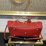 Forubags Valentino Rockstud Bag Grain Cowhide Red – 0037A – 26×11×22cm  - 5