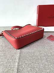 Forubags Valentino Garavani Rockstud Soft Cowhide Hobo Handbag Red – 50031S# – 27×7×25 cm - 5