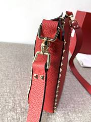 Forubags Valentino Garavani Rockstud Soft Cowhide Hobo Handbag Red – 50031S# – 27×7×25 cm - 3