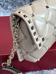 Forubags Valentino Rockstub Imported Lambskin Leather Shoulder Bag Beige – 0058 – 15×10×27 cm - 3